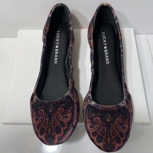 Lucky Brand Emmie paisley velvet brocade flat